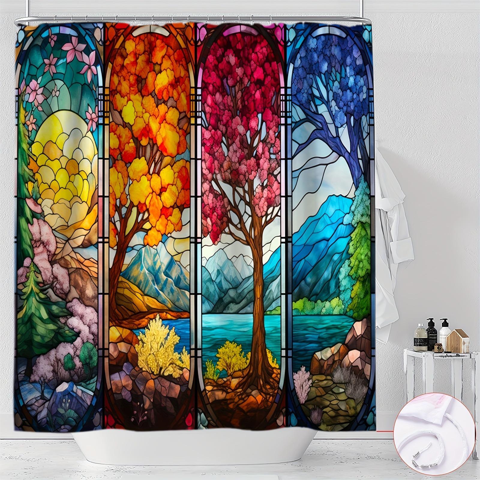 Colorful Stained Glass Window Patterns Shower Curtain Washable Dirt-Resistant Shower Head Waterproof Polyester Bath Curtain W60H190(CM)-1 Pcs
Colorful Stained Glass Window Patterns Shower Curtain Washable Dirt-Resistant Shower Head Waterproof Polyester Bath Curtain W60H190(CM)-1 Pcs