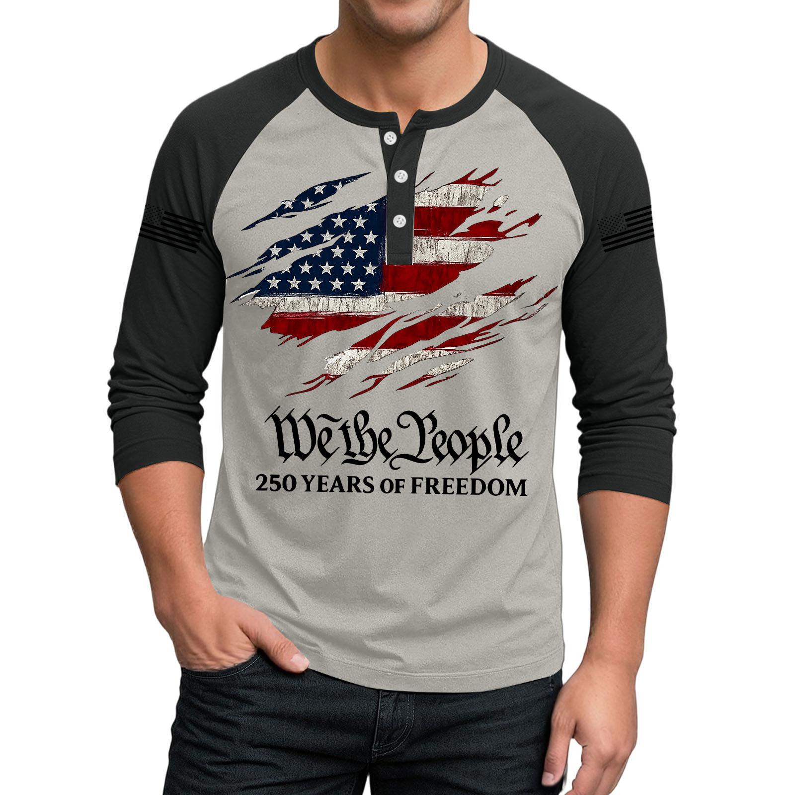 Mens Henley Neck Raglan Sleeve Shirt with Patriotic Flag Print We the 250 Years of Casual Fit Top XL
Mens Henley Neck Raglan Sleeve Shirt with Patriotic Flag Print We the 250 Years of Casual Fit Top XL