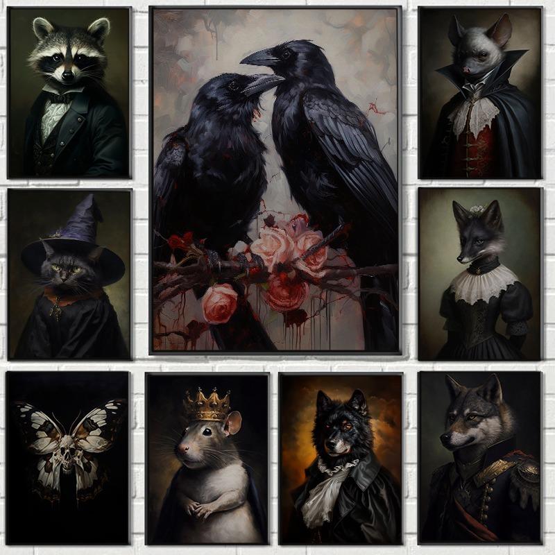 Gothic Romantic Raven Vintage Poster Victorian Animal Portrait Wolf Cat Bat Crowcanvas Painting Wall Art Living Room Home Decor 21cm×30cm NoFrame
Gothic Romantic Raven Vintage Poster Victorian Animal Portrait Wolf Cat Bat Crowcanvas Painting Wall Art Living Room Home Decor 21cm×30cm NoFrame