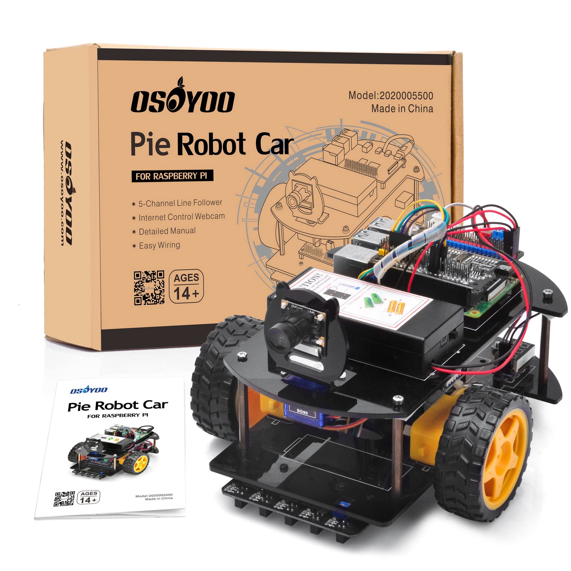OSOYOO Robot Car Smart Compatible with Raspberry Pi and DIY Smart Kit for STEM Learns Python Programming for Middle School Students and Includes Line