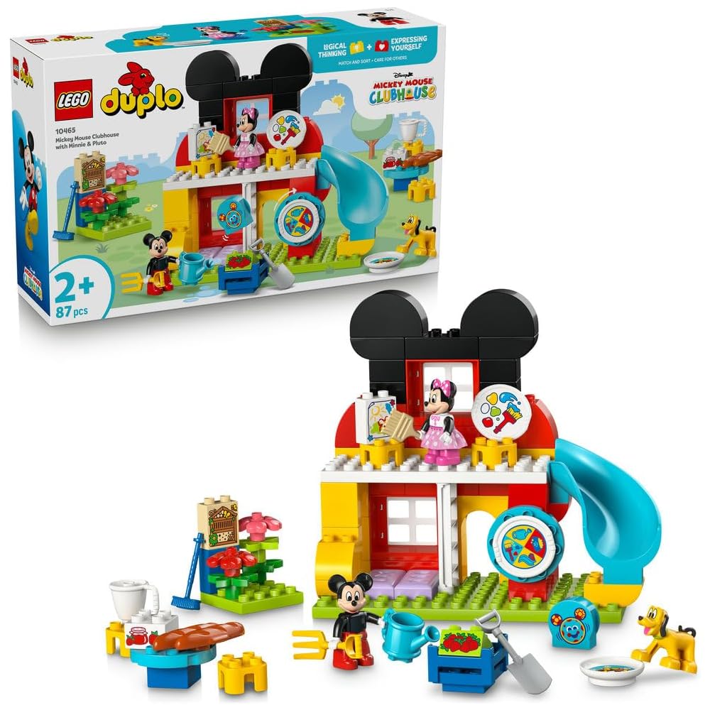 LEGO DUPLO Mickey Mouse Clubhouse Toy Set with Mickey, Minnie, and Pluto for Kids Age 1.5 to 4, Educational Building Blocks
LEGO DUPLO Mickey Mouse Clubhouse Toy Set with Mickey, Minnie, and Pluto for Kids Age 1.5 to 4, Educational Building Blocks