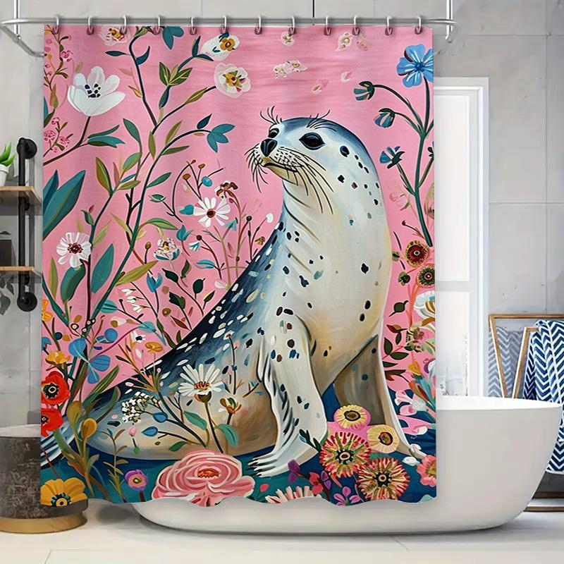 Vibrant Blue Floral Seal Print Shower Curtain Pink Watercolor Decor For Bathrooms Modern Home Bathroom Accessories 81X72Inches S W60H190(CM)-1 Pcs
Vibrant Blue Floral Seal Print Shower Curtain Pink Watercolor Decor For Bathrooms Modern Home Bathroom Accessories 81X72Inches S W60H190(CM)-1 Pcs