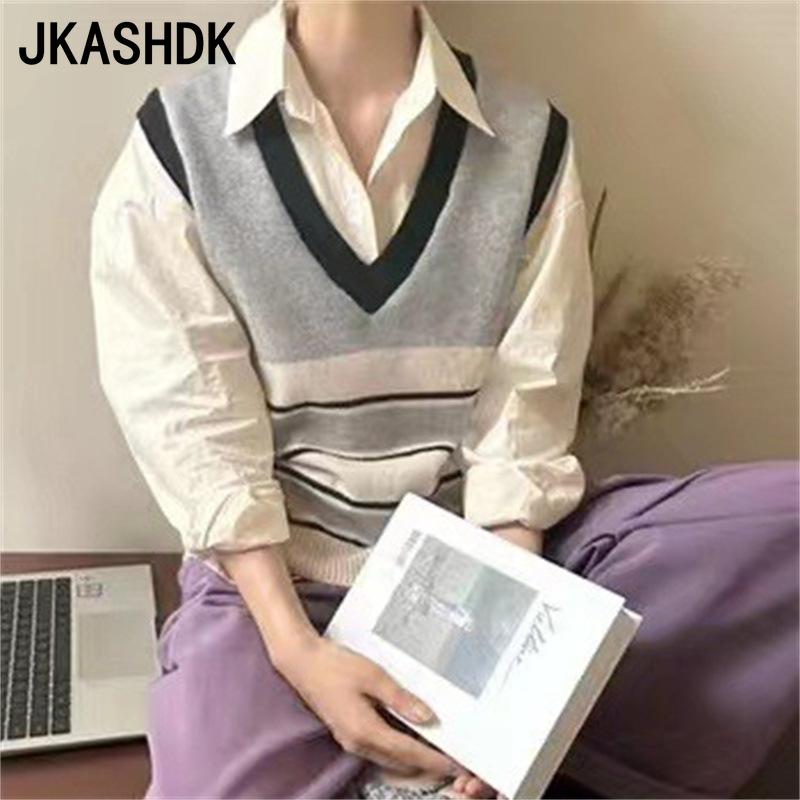 JKASHDK Женская мода Повседневный Осень Зима Полосатый Принт Без Рукавов V-образный Вырез Свитера One size fits all серый
JKASHDK Женская мода Повседневный Осень Зима Полосатый Принт Без Рукавов V-образный Вырез Свитера One size fits all серый