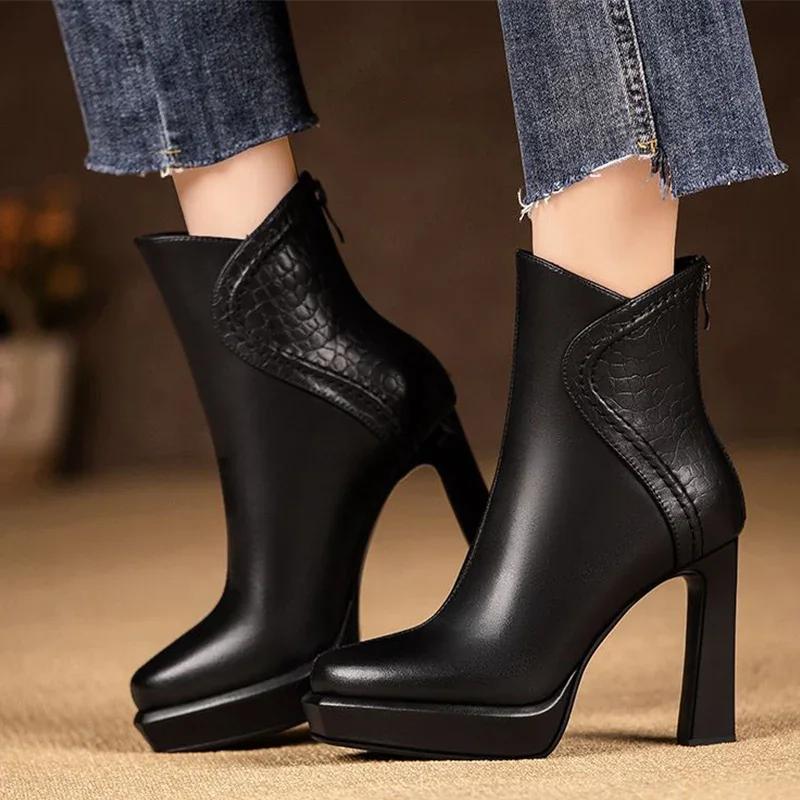 Pointed Toe Platform Women Snow Ankle Boots High Heels Fashion Sexy Pumps Designer Leather Boots 2025 Winter New Trend 34 чорний
Pointed Toe Platform Women Snow Ankle Boots High Heels Fashion Sexy Pumps Designer Leather Boots 2025 Winter New Trend 34 чорний