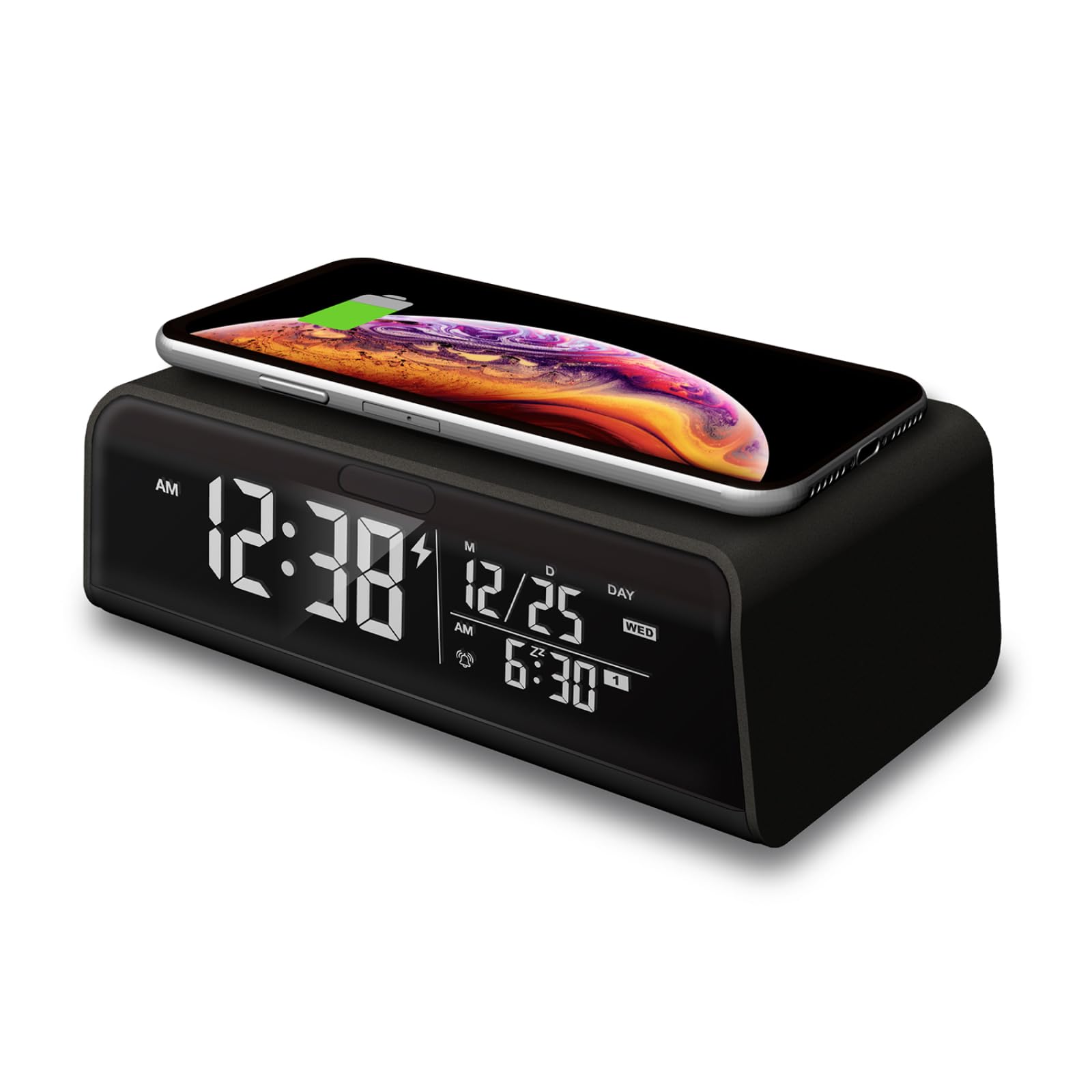 ADESSO Wireless Charging Clock Smartphone Charging Alarm Clock iPhone Android with USB Port 2 Simultaneous Calendar Date Display Wireless Alarm Snooze
ADESSO Wireless Charging Clock Smartphone Charging Alarm Clock iPhone Android with USB Port 2 Simultaneous Calendar Date Display Wireless Alarm Snooze