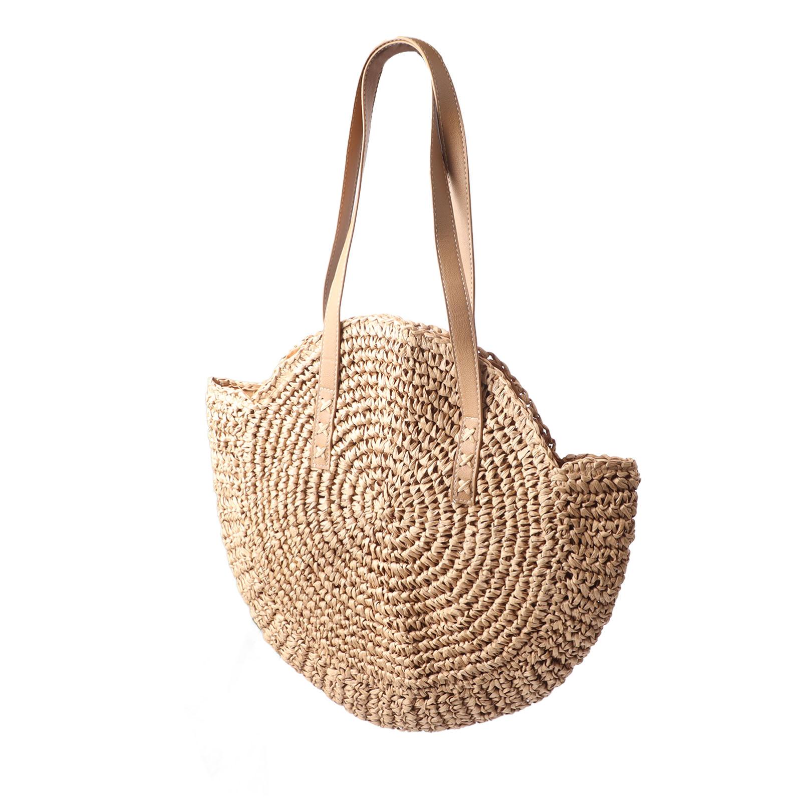 Соломенная сумка, ручная плетеная пляжная сумка цвета хаки, круглая сумка для женщин, путешествий, покупок
Соломенная сумка, ручная плетеная пляжная сумка цвета хаки, круглая сумка для женщин, путешествий, покупок