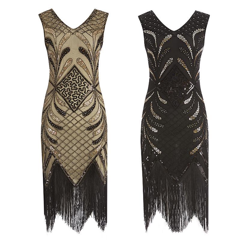 1920s Vintage Plus Size Tassel Evening Dress with Handmade Beading and Sequins XXXL
1920s Vintage Plus Size Tassel Evening Dress with Handmade Beading and Sequins XXXL
