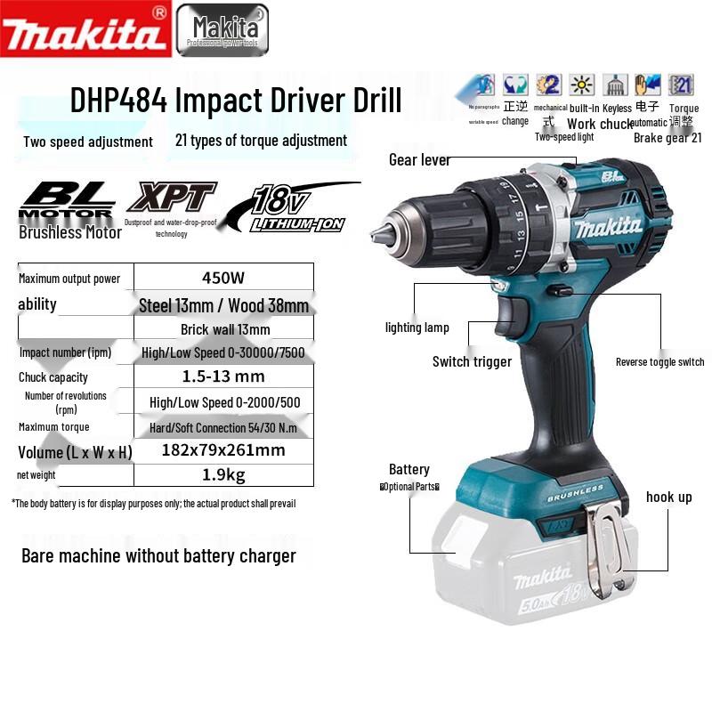 Makita 18V Brushless Cordless Impact Drill/Driver CN plug (adapter included)
Makita 18V Brushless Cordless Impact Drill/Driver CN plug (adapter included)