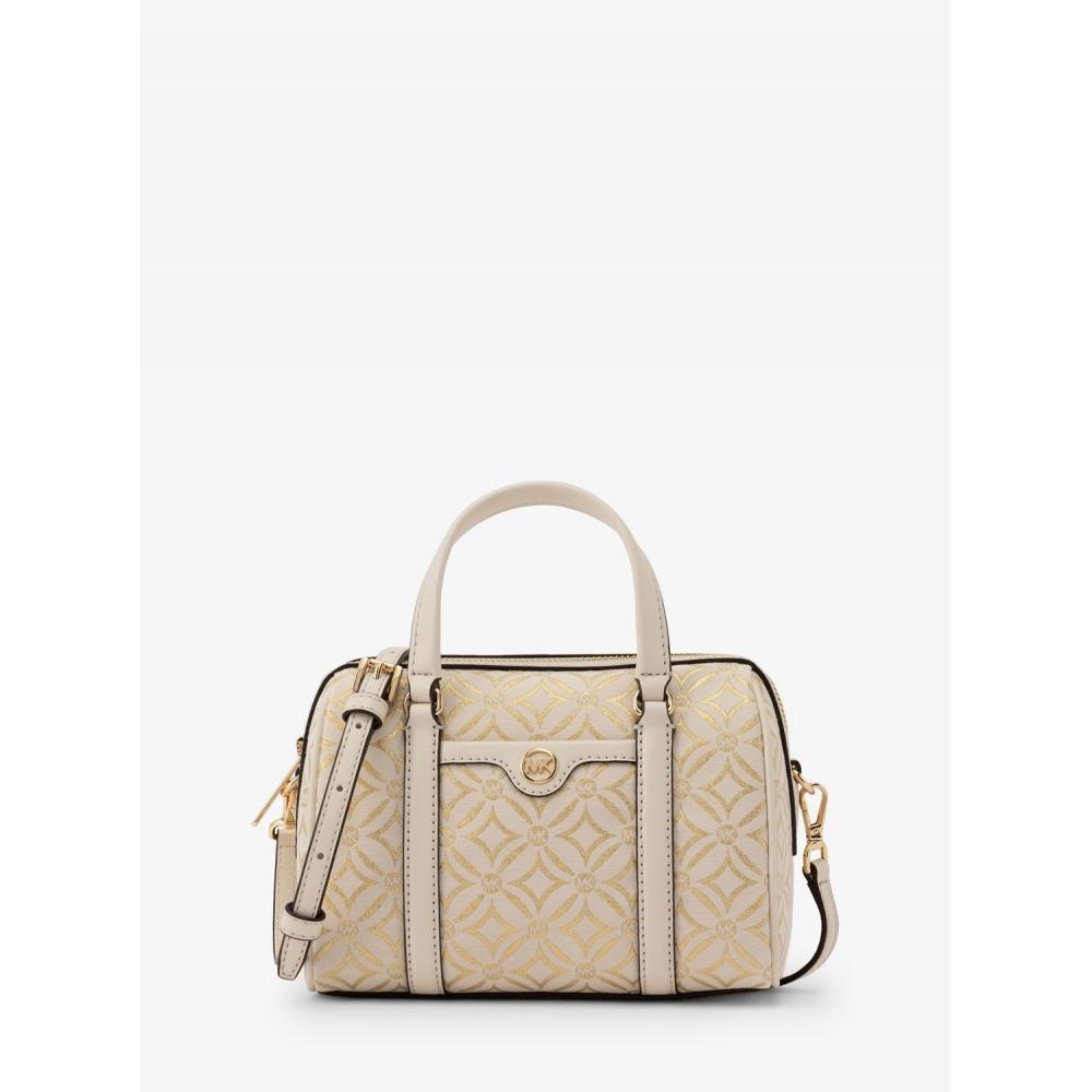 Michael Kors Metallic Logo Jacquard Duffle Cross Body Small 35f4gtfc1j8236 Pale Gold Multi F
Michael Kors Metallic Logo Jacquard Duffle Cross Body Small 35f4gtfc1j8236 Pale Gold Multi F