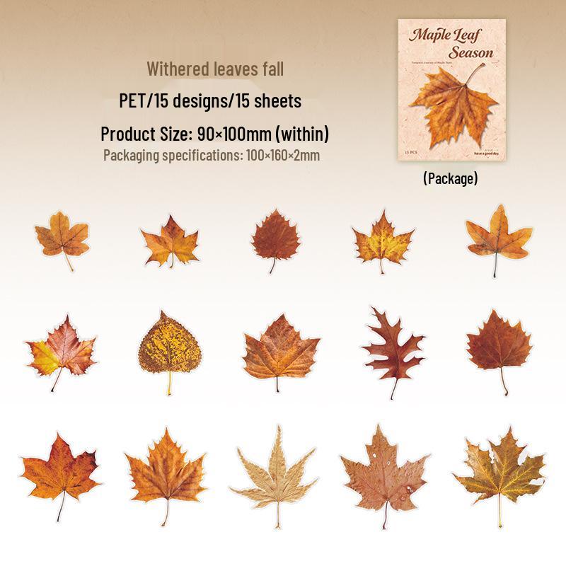 Four Seasons Maple Leaf PET Stickers - Seasonal Journaling & DIY Collage Materials
Four Seasons Maple Leaf PET Stickers - Seasonal Journaling & DIY Collage Materials