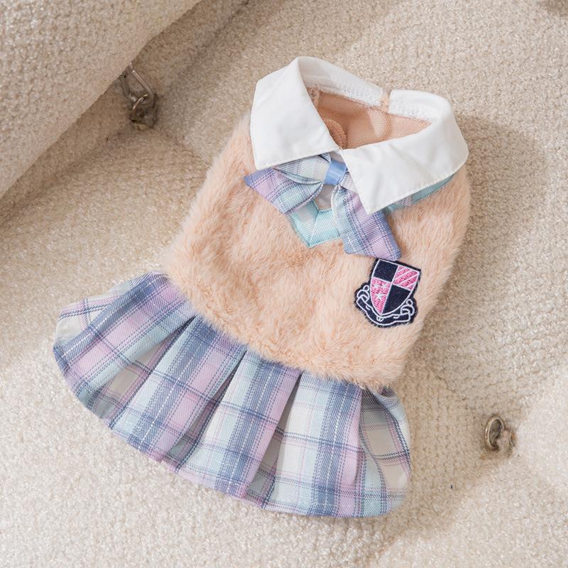 Весенне-летняя тонкая юбка JK для щенков, американских пар в студенческом стиле, одежда для маленьких собак и кошек, одежда для домашних животных длиной до двух футов S