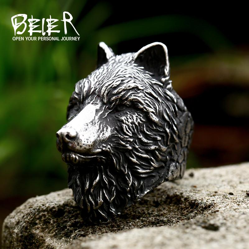 BEIER 2022 Stainless Steel Viking Wolf Head Ring For Men Animal Heavy Personality Punk Rock Biker Jewelry Wholesale 8
BEIER 2022 Stainless Steel Viking Wolf Head Ring For Men Animal Heavy Personality Punk Rock Biker Jewelry Wholesale 8