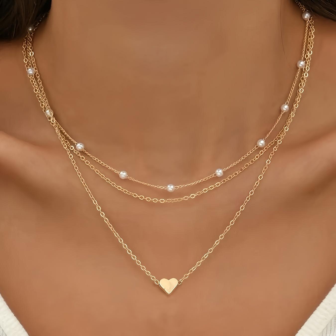 Vintage Heart Pearl Pendant Necklace For Women Simple Layering Jewelry Collarbone Chain
Vintage Heart Pearl Pendant Necklace For Women Simple Layering Jewelry Collarbone Chain
