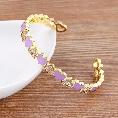 Nidin Trendy 5 Colors Open Bangles for Women Gold Plated Heart Romantic Love Jewelry Accessories Enamel Adjustable Bracelet Gift 56-58mm фіолетовий
Nidin Trendy 5 Colors Open Bangles for Women Gold Plated Heart Romantic Love Jewelry Accessories Enamel Adjustable Bracelet Gift 56-58mm фіолетовий