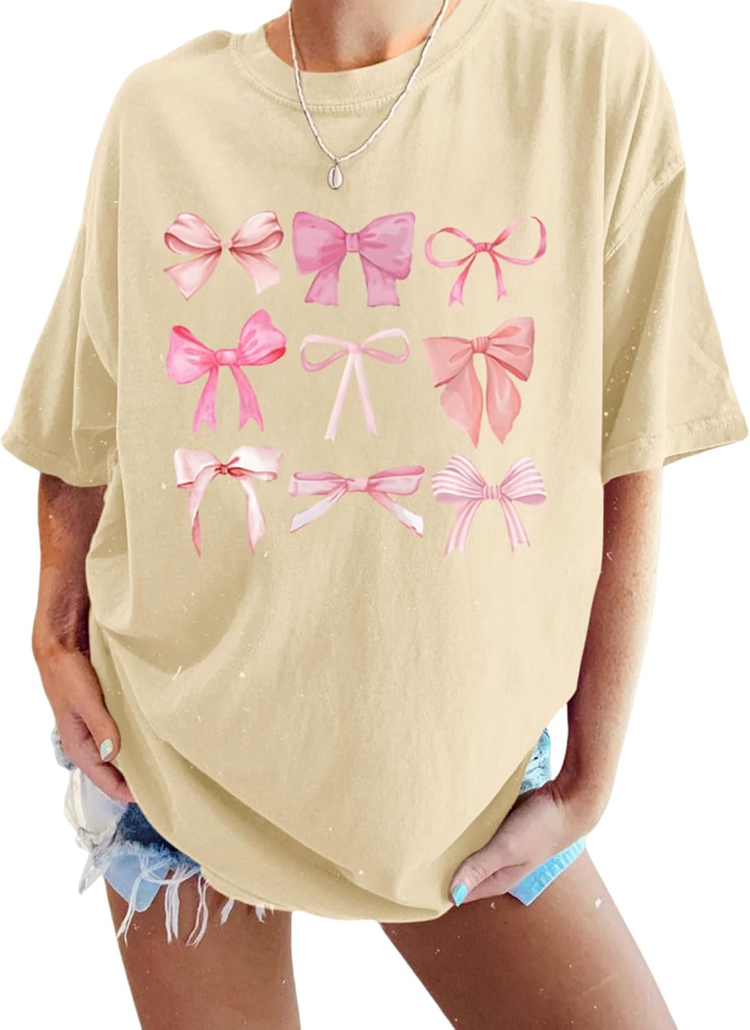 Bow Shirts for Women Oversized Tshirts Coquette Aesthetic Pink Bow Shirt Womens Cute Graphic Trendy Tees Top 5XL різнокольоровий
Bow Shirts for Women Oversized Tshirts Coquette Aesthetic Pink Bow Shirt Womens Cute Graphic Trendy Tees Top 5XL різнокольоровий