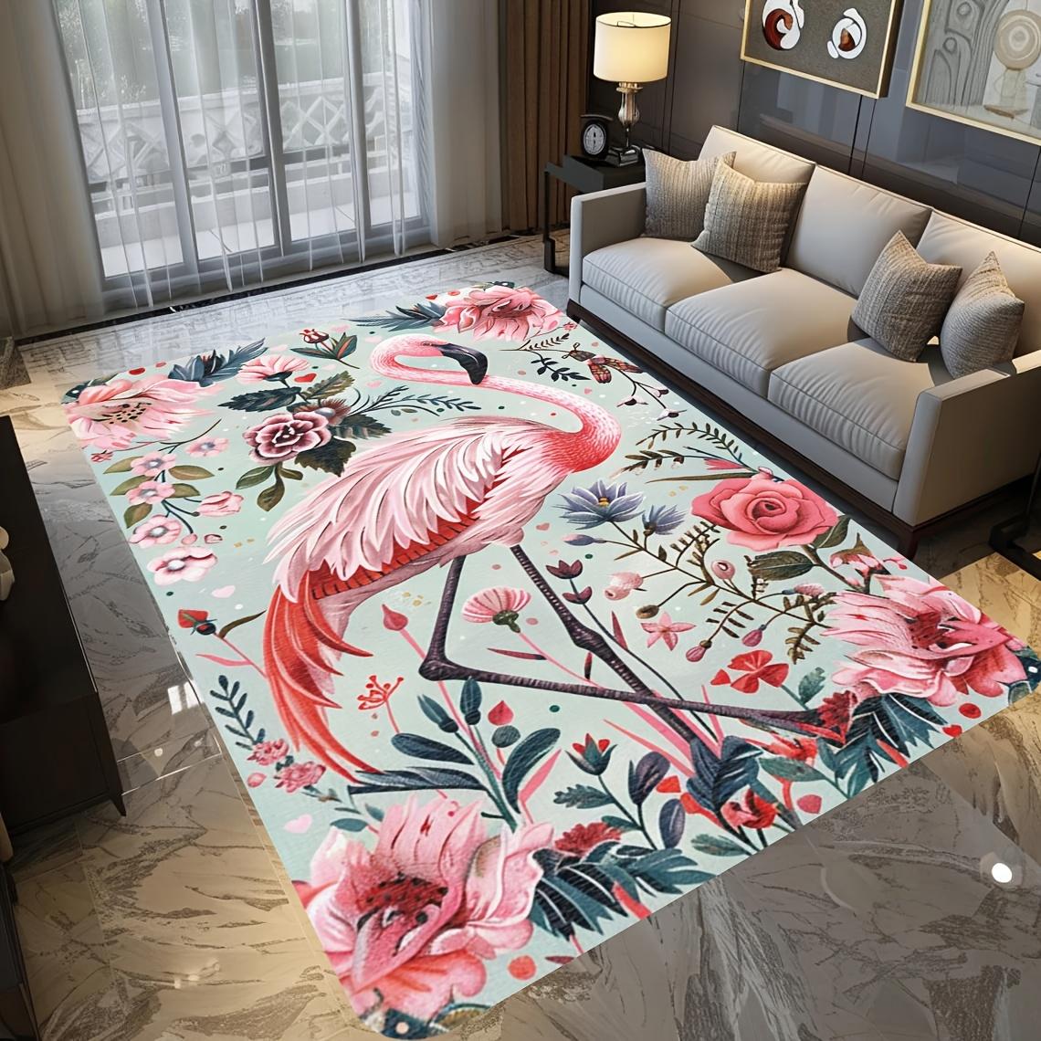 Pink flowered crane theme Flannel-printed floor mats are slip-resistant Suitable for living room bedroom terrace garden carpets 60x90cm
Pink flowered crane theme Flannel-printed floor mats are slip-resistant Suitable for living room bedroom terrace garden carpets 60x90cm