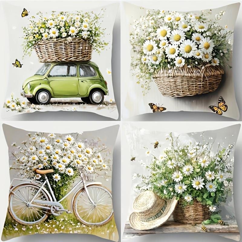 4 Pack Spring Daisy Pillowcases 45x45cm Whimsical Country Chic Cushion Covers Car Bike Hat Floral for Living Room Gift 35x35cm 4pcs
4 Pack Spring Daisy Pillowcases 45x45cm Whimsical Country Chic Cushion Covers Car Bike Hat Floral for Living Room Gift 35x35cm 4pcs