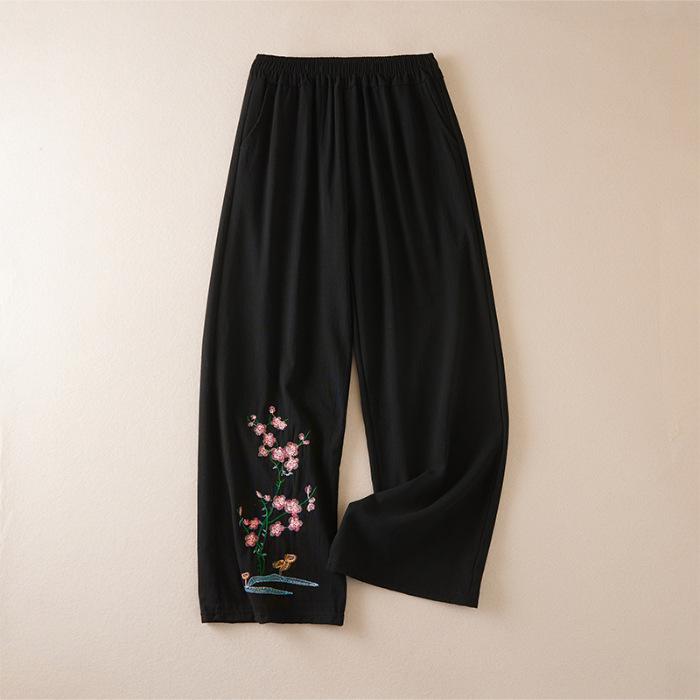 Большие размеры хлопковые и льняные брюки в китайском стиле, летние повседневные брюки с вышивкой в этническом стиле, широкие свободные брюки в стиле ретро для женщин 6XL чёрный
Большие размеры хлопковые и льняные брюки в китайском стиле, летние повседневные брюки с вышивкой в этническом стиле, широкие свободные брюки в стиле ретро для женщин 6XL чёрный