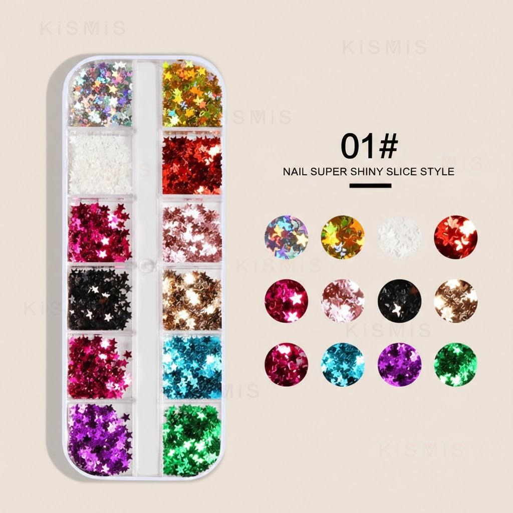 12 Grids Holographic Nail Glitter Sequins 3D Butterfly Round Star Geometric Flakes Polish Decorations for Nail Art and Manicure
12 Grids Holographic Nail Glitter Sequins 3D Butterfly Round Star Geometric Flakes Polish Decorations for Nail Art and Manicure