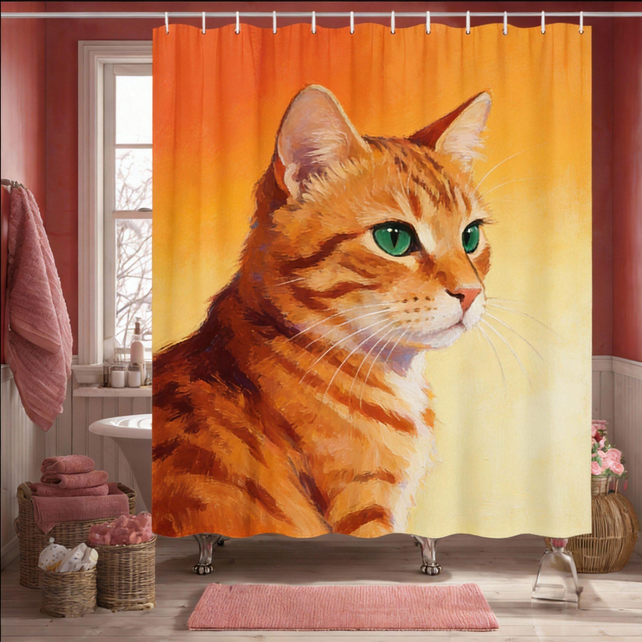 Artistic Black Cat Shower Curtain 1Pc – Painted Style With Vibrant Colors, Cute Pet-Themed Bath Curtain For Home And Cat Lovers W60H190(CM)-1 Pcs
Artistic Black Cat Shower Curtain 1Pc – Painted Style With Vibrant Colors, Cute Pet-Themed Bath Curtain For Home And Cat Lovers W60H190(CM)-1 Pcs