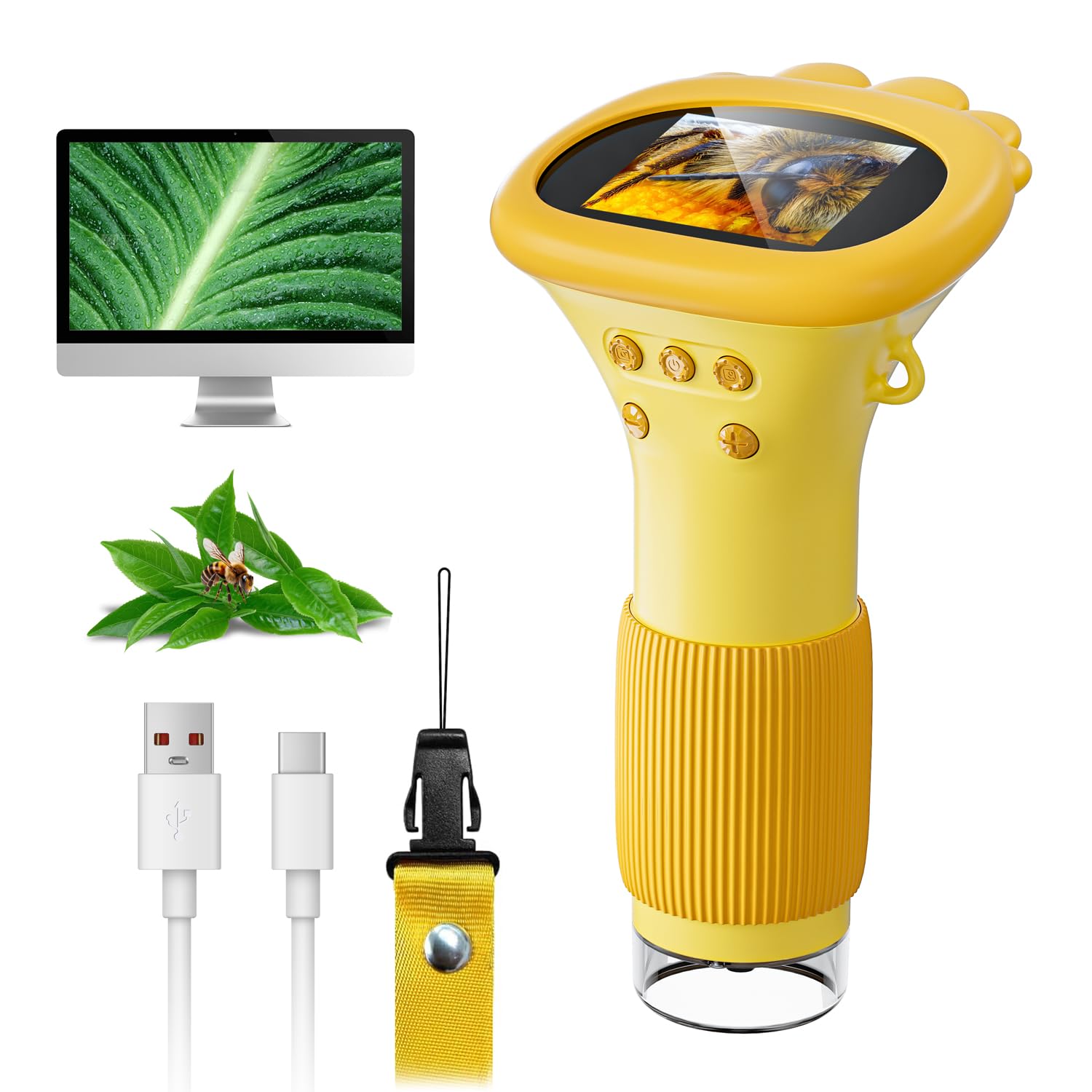 Kids Microscope, SKYBASIC 2-inch IPS Screen 1000x Handheld Digital Microscope HD Pocket Portable Mini USB Microscope Camera PC Compatible Science Edu
Kids Microscope, SKYBASIC 2-inch IPS Screen 1000x Handheld Digital Microscope HD Pocket Portable Mini USB Microscope Camera PC Compatible Science Edu