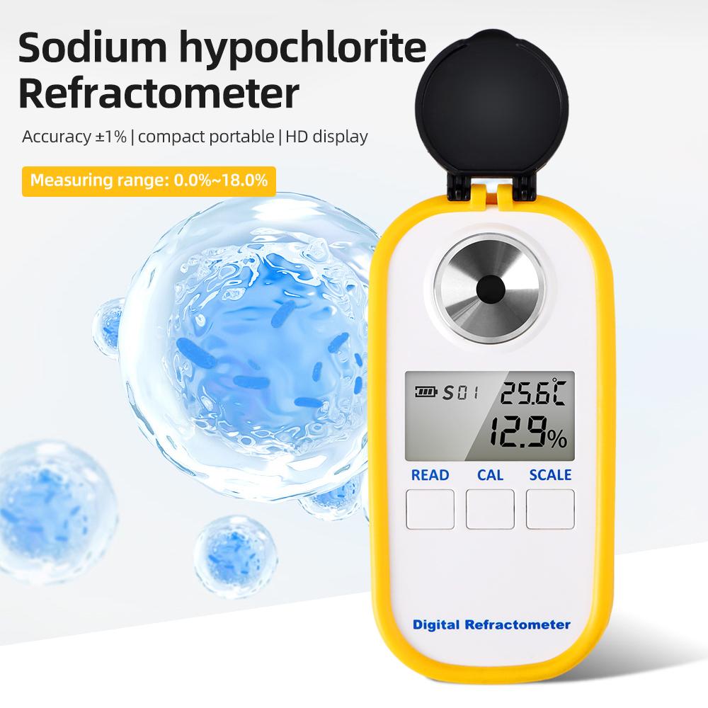 0-18% Sodium Hypochlorite Meter Digital Sodium Hypochlorite Refractometer LCD Display High Accuracy One-click Measurement
0-18% Sodium Hypochlorite Meter Digital Sodium Hypochlorite Refractometer LCD Display High Accuracy One-click Measurement