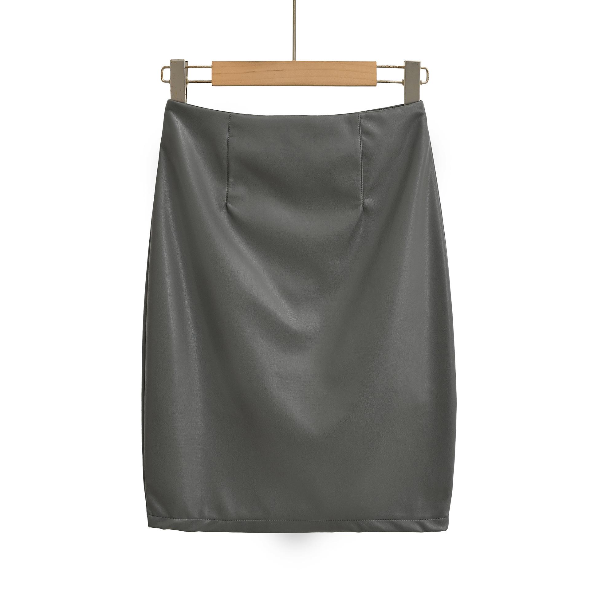 NSSF Self-made - European & American Style High Waist Leather Skirt with Zipper Slit Medium темно-серого
NSSF Self-made - European & American Style High Waist Leather Skirt with Zipper Slit Medium темно-серого