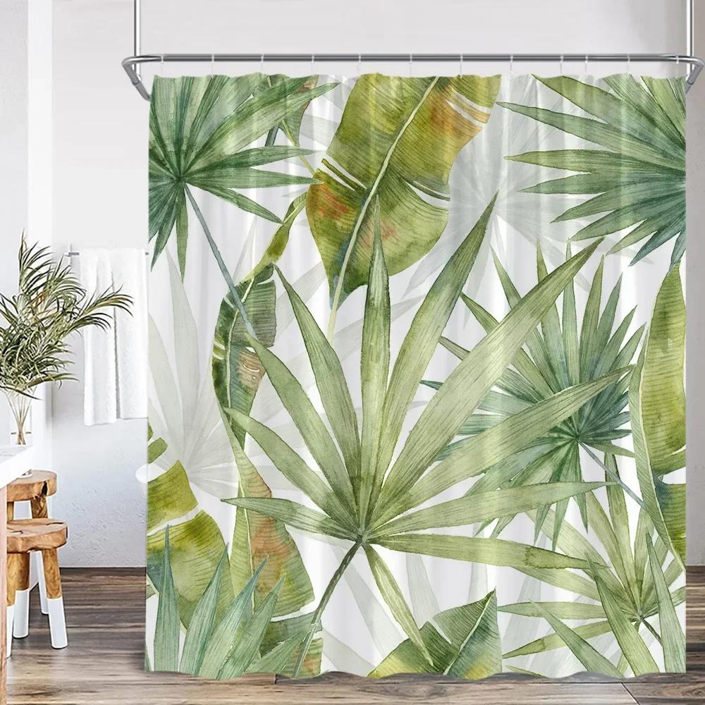 Modern Simple Tropical Leaves Shower Curtain Monstera Palm Leaf Greening Bathroom Decorative Polyster Shower Curtain With Hook W60H190(CM)-1 Pcs
Modern Simple Tropical Leaves Shower Curtain Monstera Palm Leaf Greening Bathroom Decorative Polyster Shower Curtain With Hook W60H190(CM)-1 Pcs
