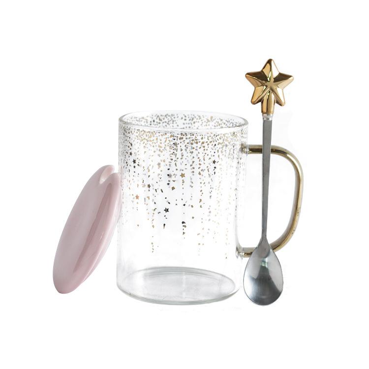 Gold and Silver Hand Held Glass Starry Sky Water Cup At Home with Lid and Spoon Coffee Cup High Looking Girl Mug 401-500ml
Gold and Silver Hand Held Glass Starry Sky Water Cup At Home with Lid and Spoon Coffee Cup High Looking Girl Mug 401-500ml