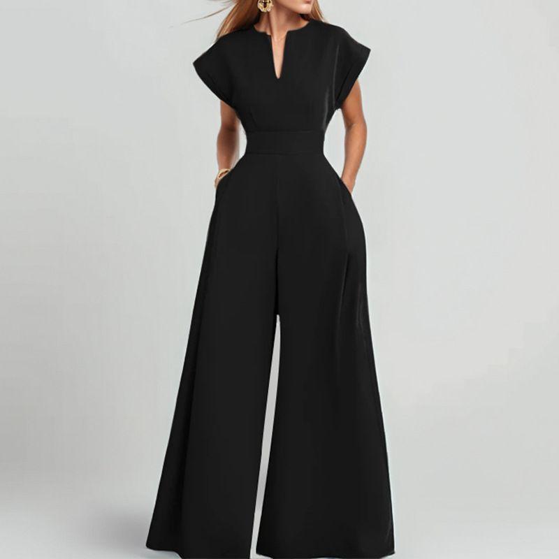 Wide Leg Jumpsuit Fall Fashion Women s Loose Fashion Elegant Short Sleeve V-neck Pure Color Wide Leg Jumpsuit Black M
Wide Leg Jumpsuit Fall Fashion Women s Loose Fashion Elegant Short Sleeve V-neck Pure Color Wide Leg Jumpsuit Black M