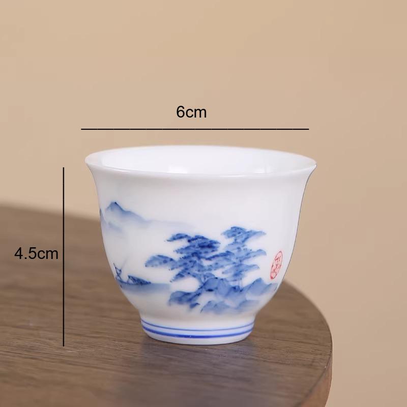 Hand Drawn White Porcelain Lotus Flower Tea Cup Blue and White Porcelain Ceramic Master Cup Single Tea Cup Drinking Utensils 50ml
Hand Drawn White Porcelain Lotus Flower Tea Cup Blue and White Porcelain Ceramic Master Cup Single Tea Cup Drinking Utensils 50ml