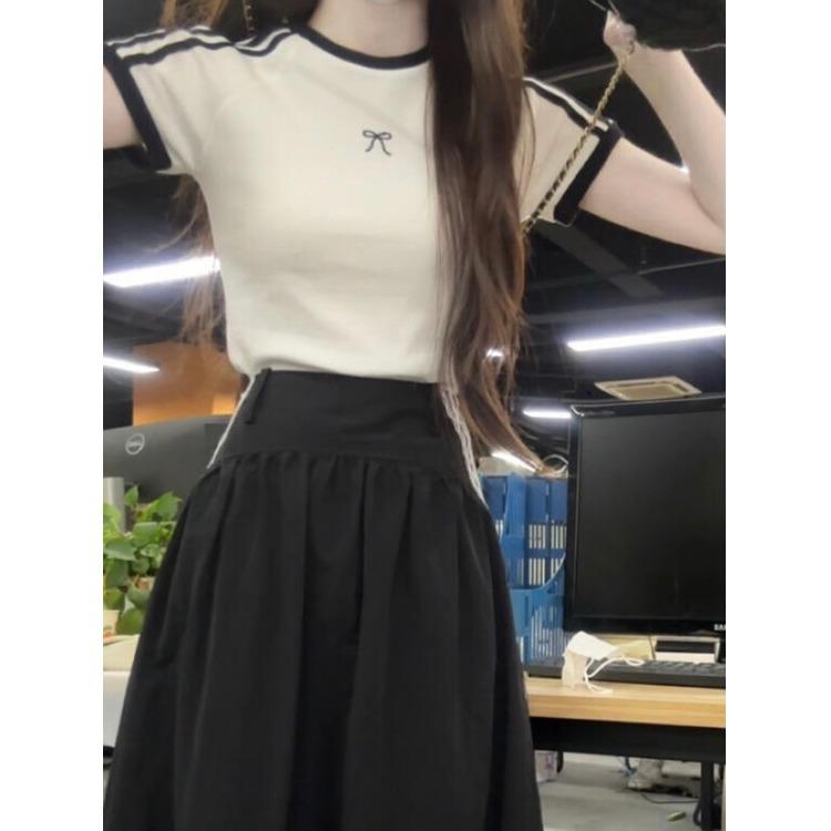 Southeast Asia Exclusive Striped Shoulder Short Sleeve Slim White Summer T-shirt for Women Large
Southeast Asia Exclusive Striped Shoulder Short Sleeve Slim White Summer T-shirt for Women Large