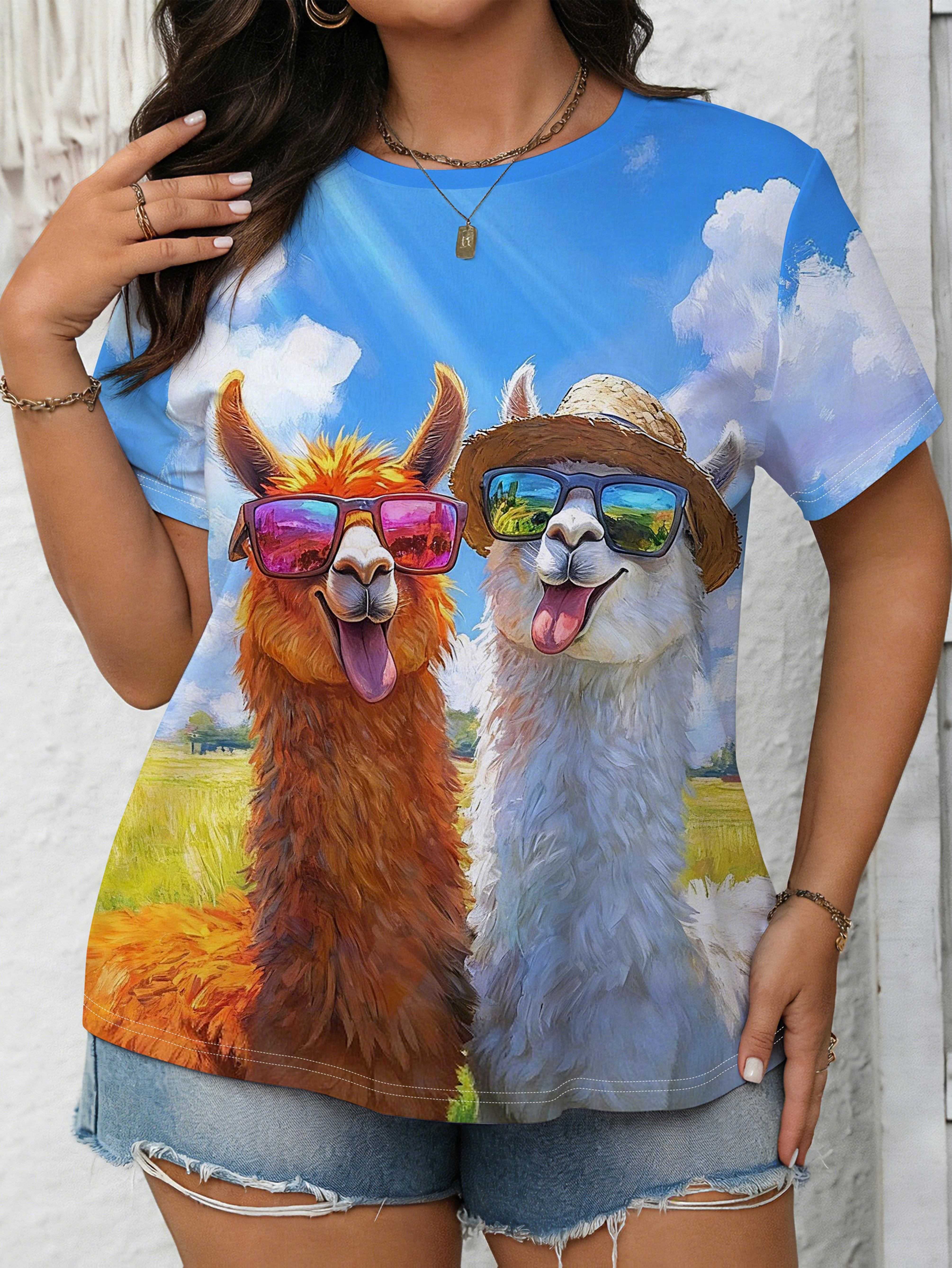 Casual Loose-Fitting Short Sleeve T-Shirt Featuring a Fun Alpaca Print. Part of a Special for Women S Clothing. Including Digital Prints 3XL дубильная кора
Casual Loose-Fitting Short Sleeve T-Shirt Featuring a Fun Alpaca Print. Part of a Special for Women S Clothing. Including Digital Prints 3XL дубильная кора