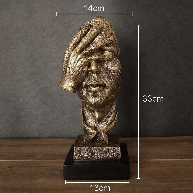 Silence Is Gold Retro Character Resins Statue Abstract Human Face Sculpture Desk Decoration Furnishings Vintage Home Decor
Silence Is Gold Retro Character Resins Statue Abstract Human Face Sculpture Desk Decoration Furnishings Vintage Home Decor