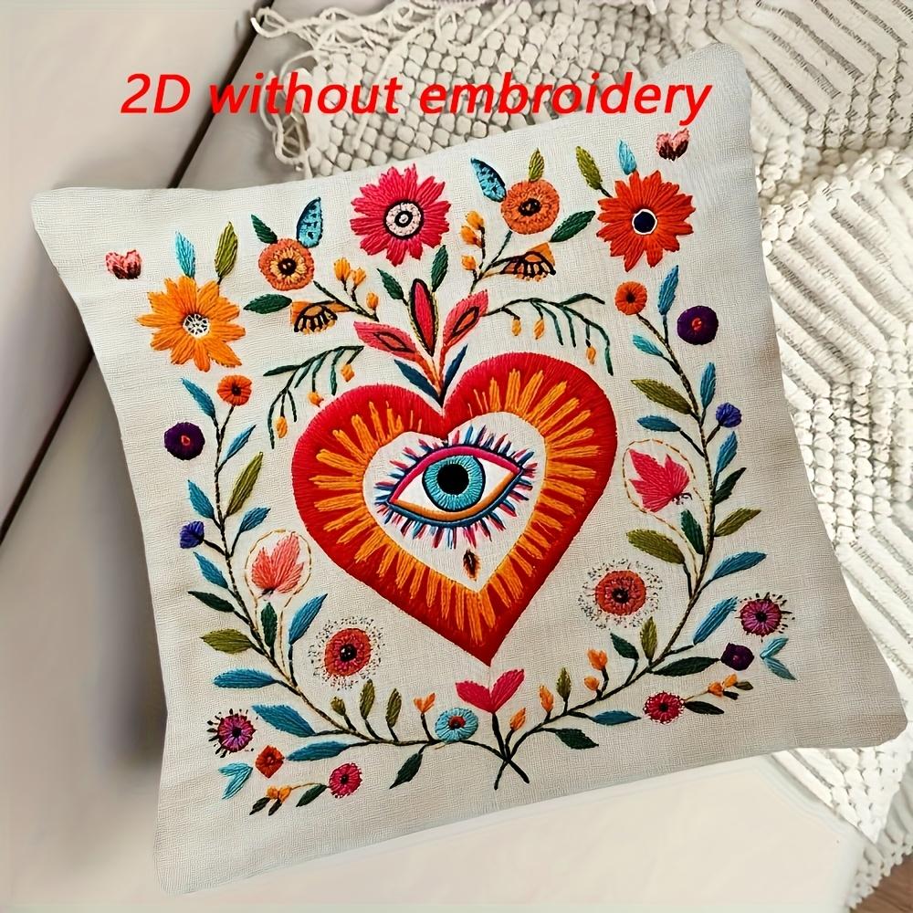 2D flat- Boho Evil Eye Heart Floral Throw Pillow Cover, Mexican Folk Style Decorative Cushion Case for Sofa Bedroom Living Room 45x45cm-1pcs
2D flat- Boho Evil Eye Heart Floral Throw Pillow Cover, Mexican Folk Style Decorative Cushion Case for Sofa Bedroom Living Room 45x45cm-1pcs