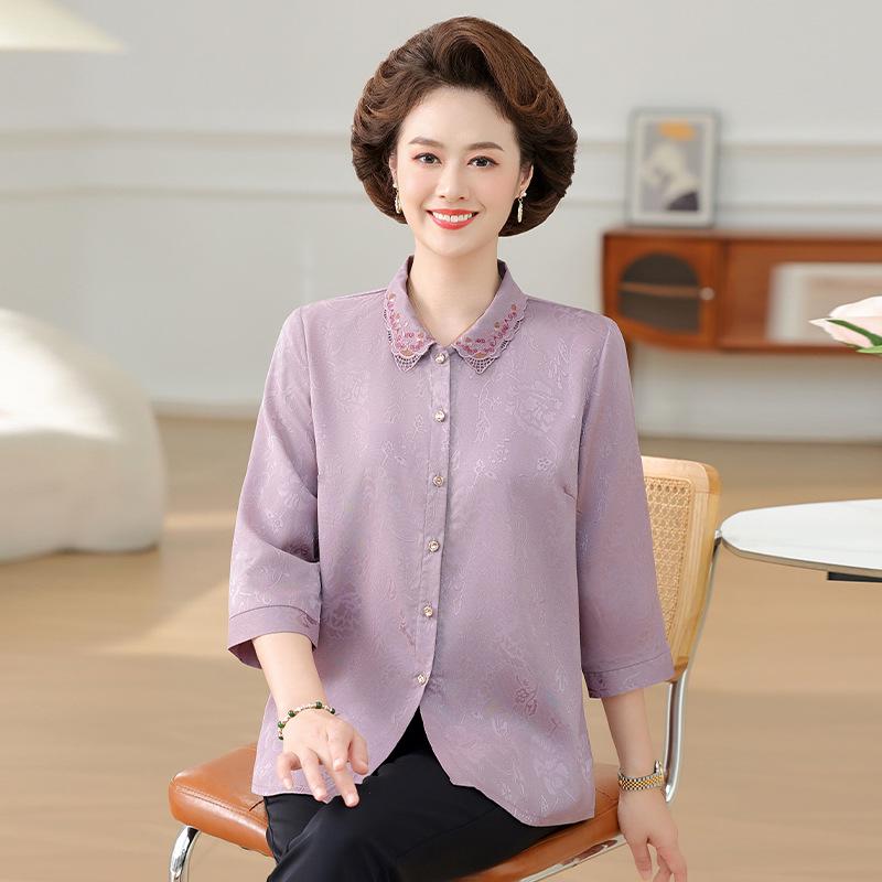 Mom s Summer Silk Shirt - Casual Plus Size Top for Middle-Aged & Elderly Women 3XL (120-135 lbs) фіолетовий
Mom s Summer Silk Shirt - Casual Plus Size Top for Middle-Aged & Elderly Women 3XL (120-135 lbs) фіолетовий
