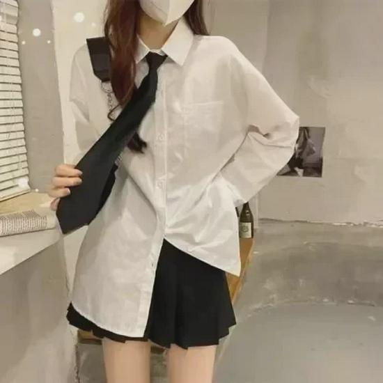 Women s Long Sleeve White JK Uniform Shirt - Spring/Summer Loose Fit Student Top L білий
Women s Long Sleeve White JK Uniform Shirt - Spring/Summer Loose Fit Student Top L білий