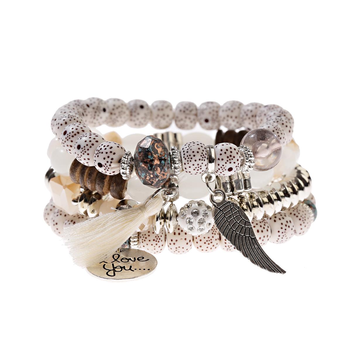 Новый богемный набор браслетов с кисточками из белых бусин для женщин, браслет-шарм из натурального лавового камня и сплава с подвеской в виде крыла, бохо-циркон
Новый богемный набор браслетов с кисточками из белых бусин для женщин, браслет-шарм из натурального лавового камня и сплава с подвеской в виде крыла, бохо-циркон