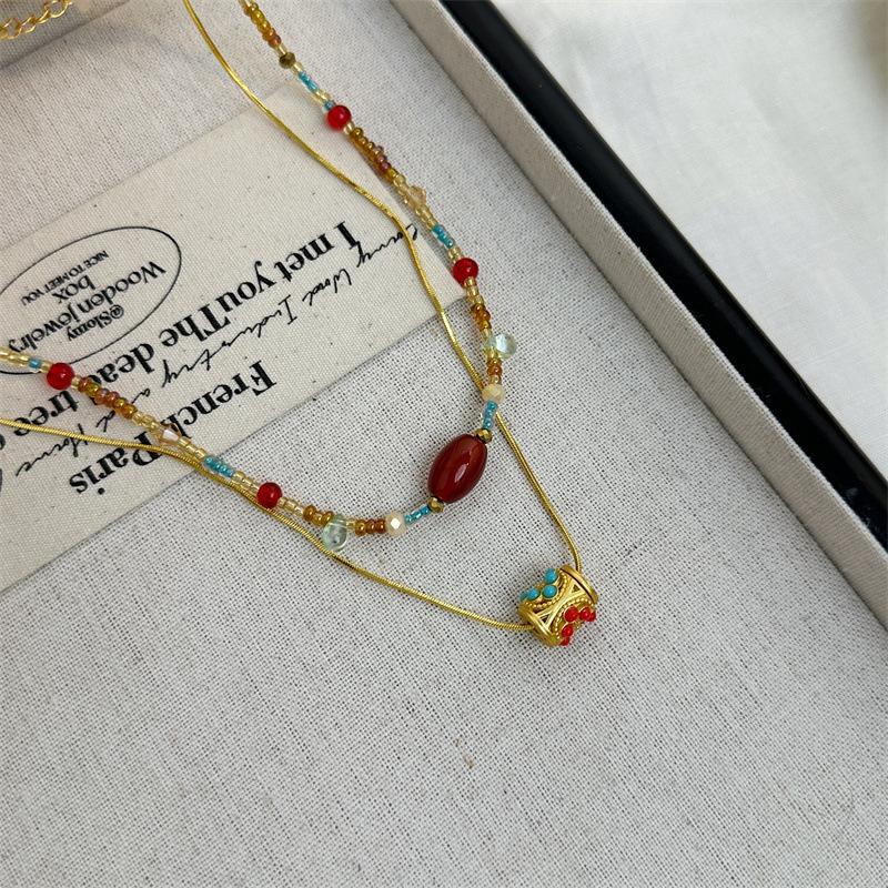 Silk Road Necklace Dunhuang Color Scheme New Chinese Style Ancient Style Western Style Exquisite Bohemian Collarbone Chain
Silk Road Necklace Dunhuang Color Scheme New Chinese Style Ancient Style Western Style Exquisite Bohemian Collarbone Chain