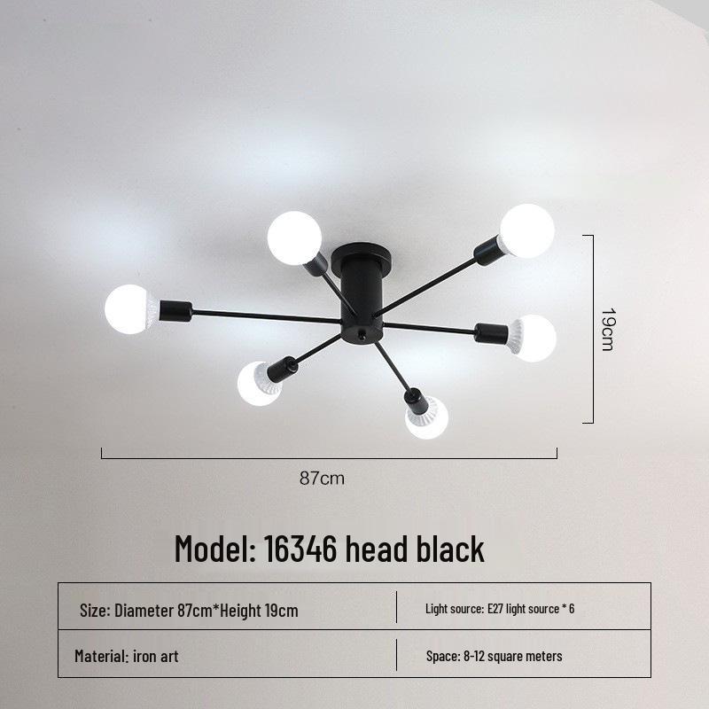 Светодиодный потолочный светильник в скандинавском стиле, черного цвета, для спальни, гостиной, ресторана - современный энергосберегающий дизайн. Black 6 heads
Светодиодный потолочный светильник в скандинавском стиле, черного цвета, для спальни, гостиной, ресторана - современный энергосберегающий дизайн. Black 6 heads