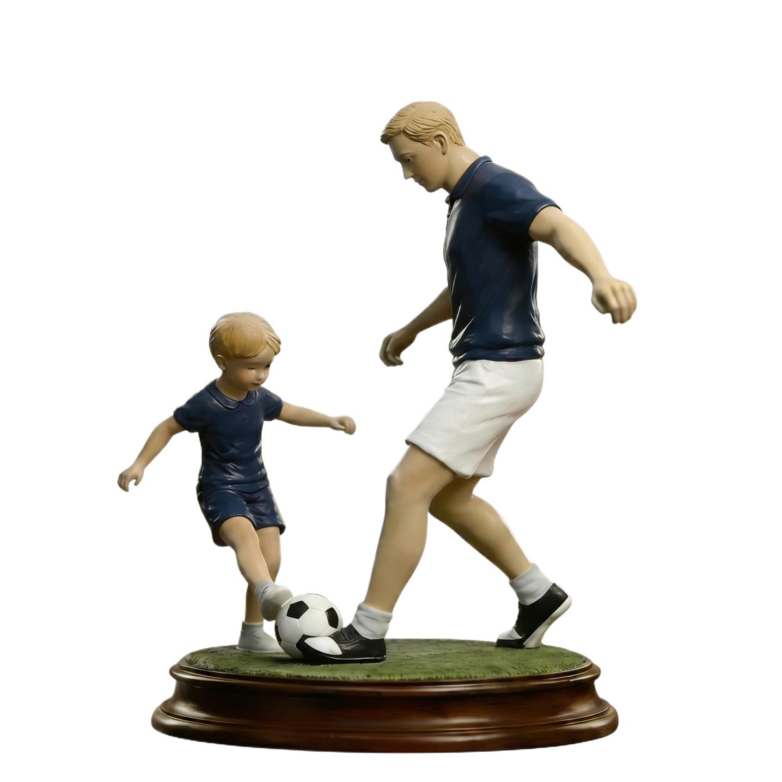 Resin Sculpture of Adult and Child Playing Soccer with Ball on Decorative Base Realistic Sports Scene Figurine Ornament One Size
Resin Sculpture of Adult and Child Playing Soccer with Ball on Decorative Base Realistic Sports Scene Figurine Ornament One Size