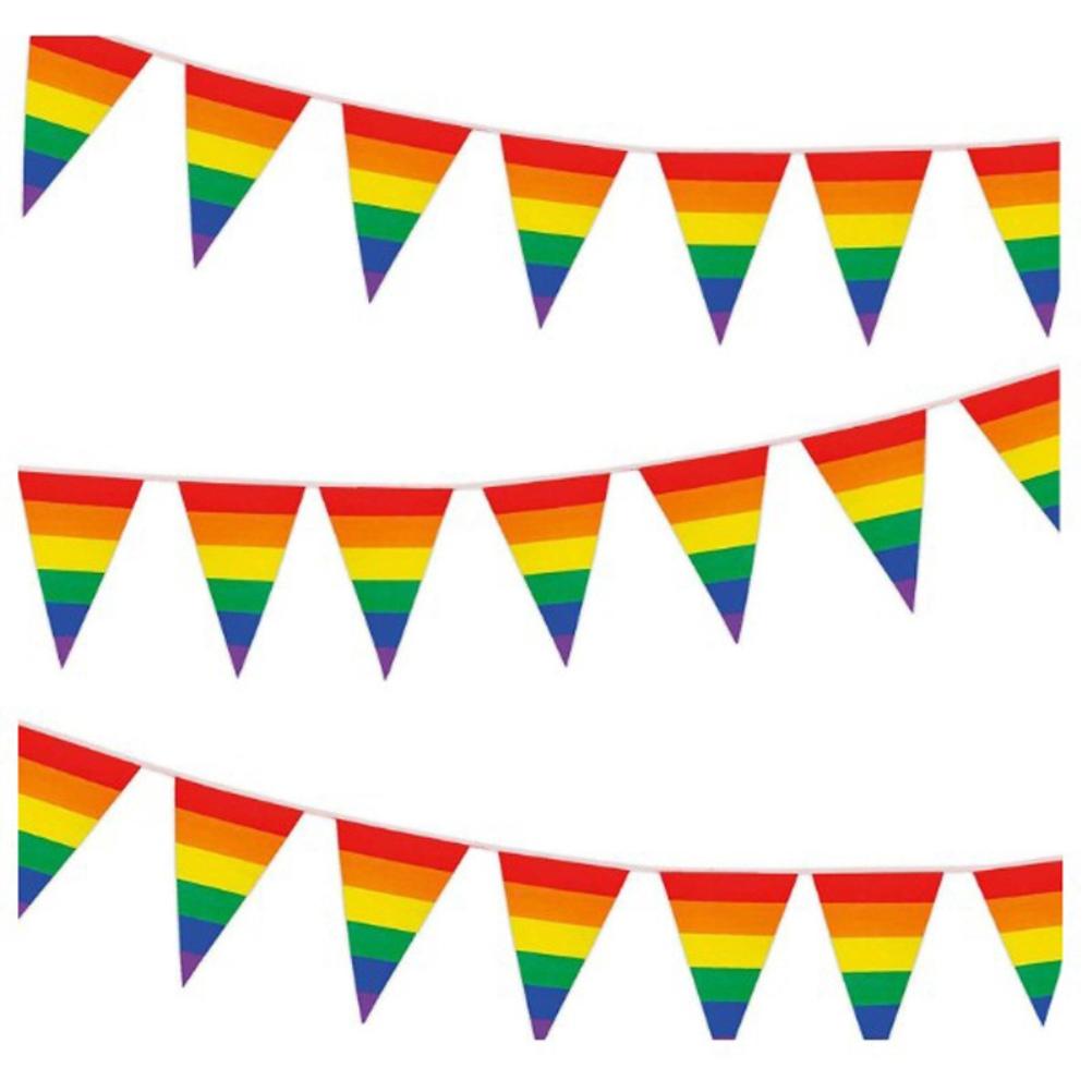 Rainbow Pride Pennant Flags Banner Gay Pride Pennant Banner for Bar Outdoor Party Garden Decorations 
Rainbow Pride Pennant Flags Banner Gay Pride Pennant Banner for Bar Outdoor Party Garden Decorations