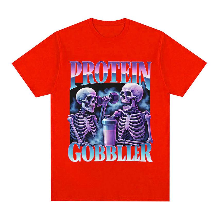 Protein Gobbler Gym TShirt Funny Skeleton Fitness Weightlifting Meme Graphic TShirt Unisex Women Fashion High Quality Cotton Tees S
Protein Gobbler Gym TShirt Funny Skeleton Fitness Weightlifting Meme Graphic TShirt Unisex Women Fashion High Quality Cotton Tees S