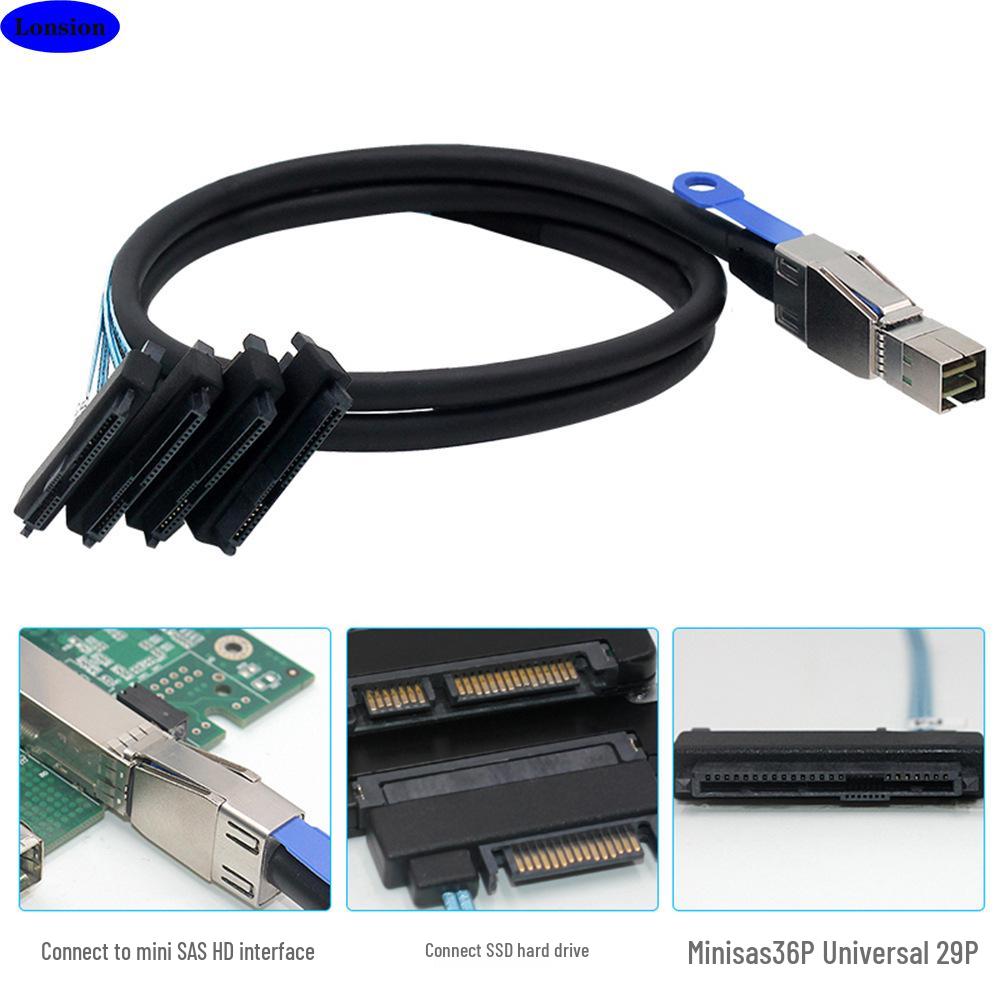 Mini SAS HD SFF-8644 to SFF-8482 Combo SATA Data Cable for Hard Drives 0.5m чёрный
Mini SAS HD SFF-8644 to SFF-8482 Combo SATA Data Cable for Hard Drives 0.5m чёрный