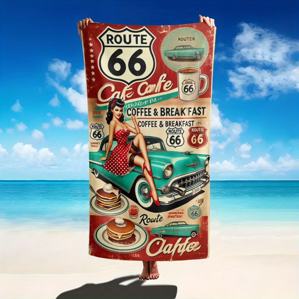 Route 66 Windmill Beach Towel, Classic Car and Coffee Artistic Design Quick-Dry Sand-Free Bath Towel for Beach and Picnic W30*H60(CM)
Route 66 Windmill Beach Towel, Classic Car and Coffee Artistic Design Quick-Dry Sand-Free Bath Towel for Beach and Picnic W30*H60(CM)