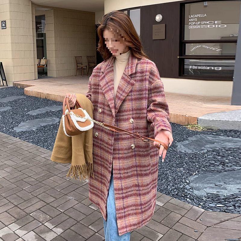 Women s Retro Korean Plaid Wool Coat - Mid-Length, Cotton-Padded Winter Style M 90-110 kg
Women s Retro Korean Plaid Wool Coat - Mid-Length, Cotton-Padded Winter Style M 90-110 kg
