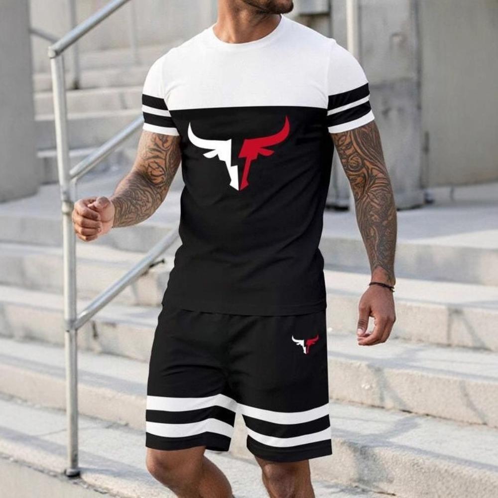 Men s Summer Comfortable Fashionable 2-piece Set Beach Vacation Leisure Sports Style Short Sleeved Set Loose Oversized Breathable Sports Wear S
Men s Summer Comfortable Fashionable 2-piece Set Beach Vacation Leisure Sports Style Short Sleeved Set Loose Oversized Breathable Sports Wear S