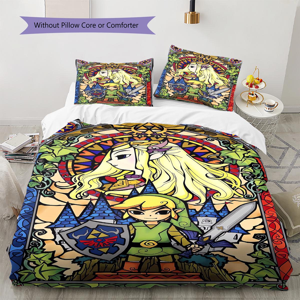 Zelda Legend Pattern Bedding Quilt Set Quilt Cover Pillowcase Home Decoration Gift (1 * duvet cover + 2 * pillowcase, without core) 200x200cm
Zelda Legend Pattern Bedding Quilt Set Quilt Cover Pillowcase Home Decoration Gift (1 * duvet cover + 2 * pillowcase, without core) 200x200cm