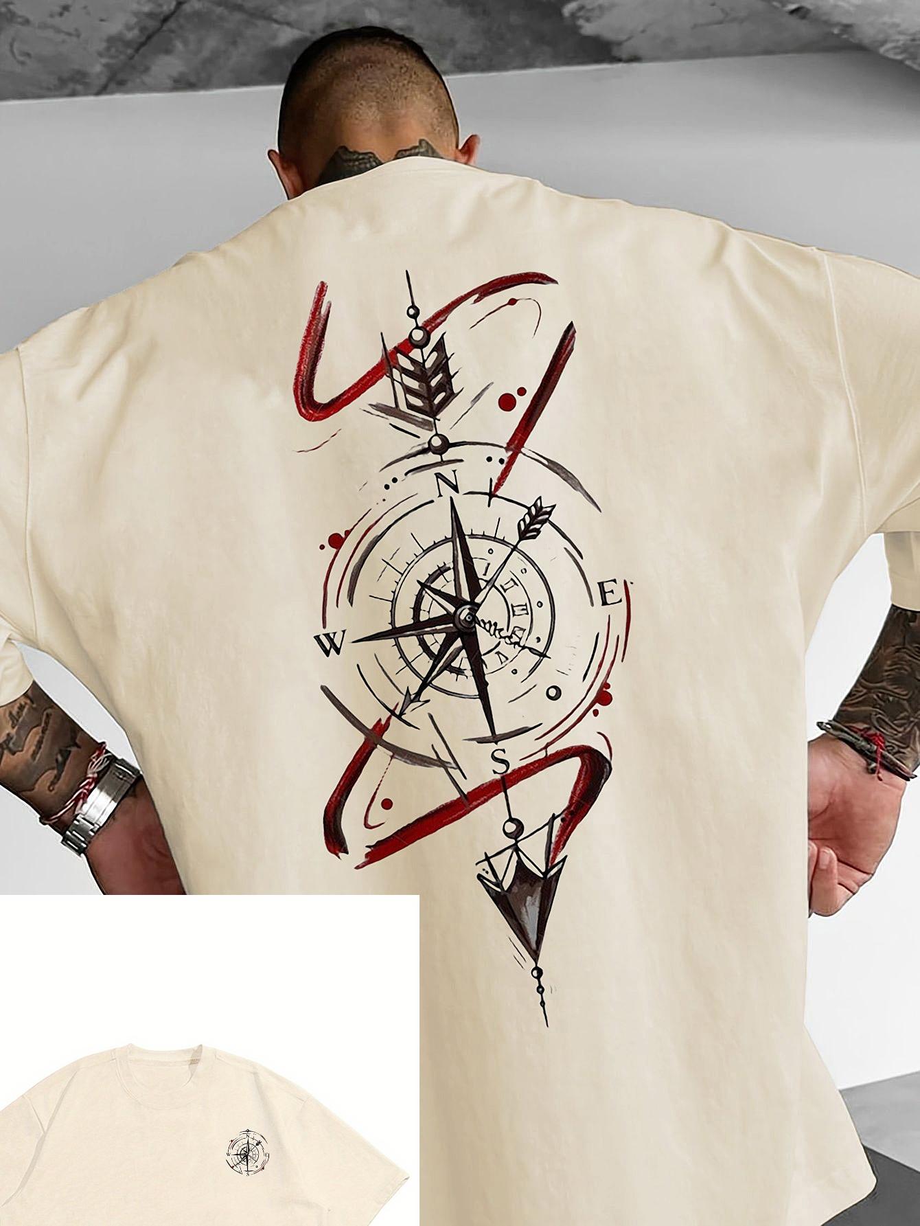 Compass Pattern Printed T-shirt Men Summer Sweat-absorbing Breathable Comfortable Top Outdoor Short Sleeve Trendy Men s Clothing 4XL
Compass Pattern Printed T-shirt Men Summer Sweat-absorbing Breathable Comfortable Top Outdoor Short Sleeve Trendy Men s Clothing 4XL