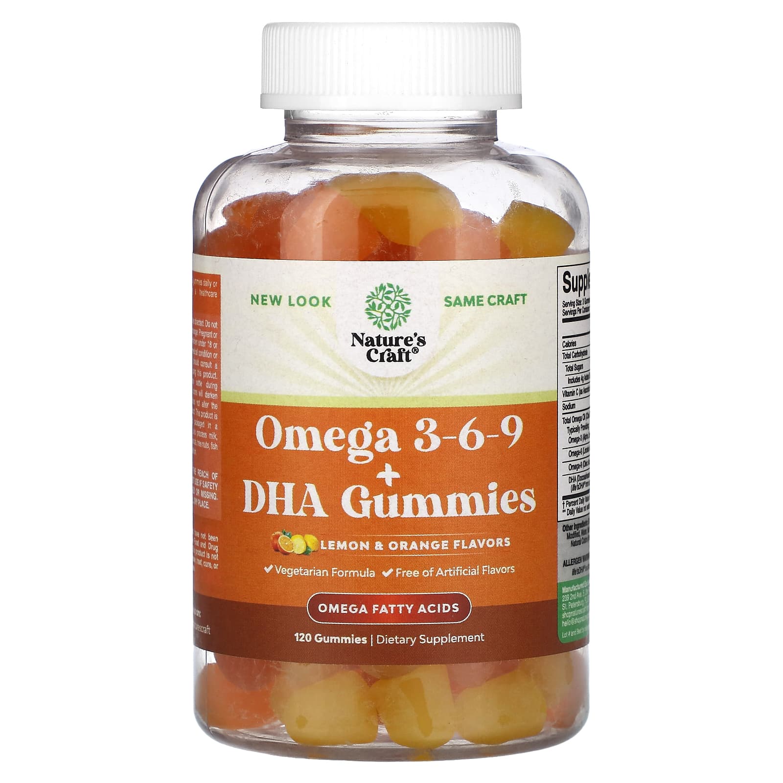 Nature S Craft, Omega 3-6-9 + Dha Gummies, Lemon & Orange, 120 Gummies
Nature S Craft, Omega 3-6-9 + Dha Gummies, Lemon & Orange, 120 Gummies